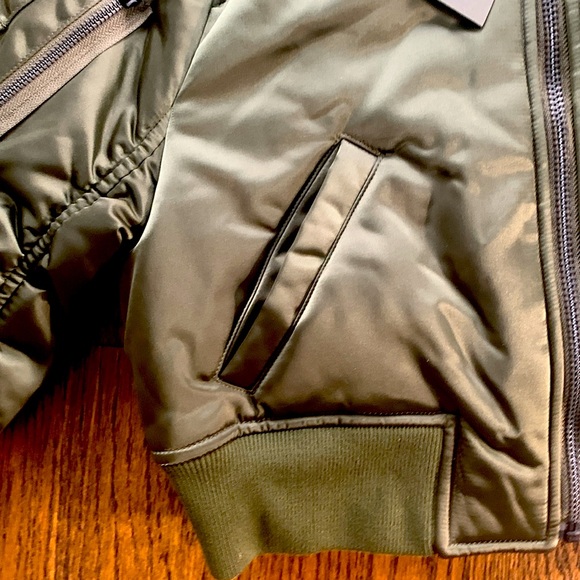 ❤️All Saints Calie Bomber Khaki Green Jacket Size 4 - Picture 7 of 11
